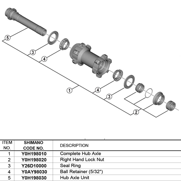 Shimano Axe de Moyeu 100mm WH-RX570-TL-F12